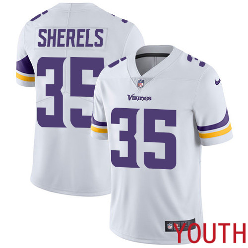 Minnesota Vikings #35 Limited Marcus Sherels White Nike NFL Road Youth Jersey Vapor Untouchable
